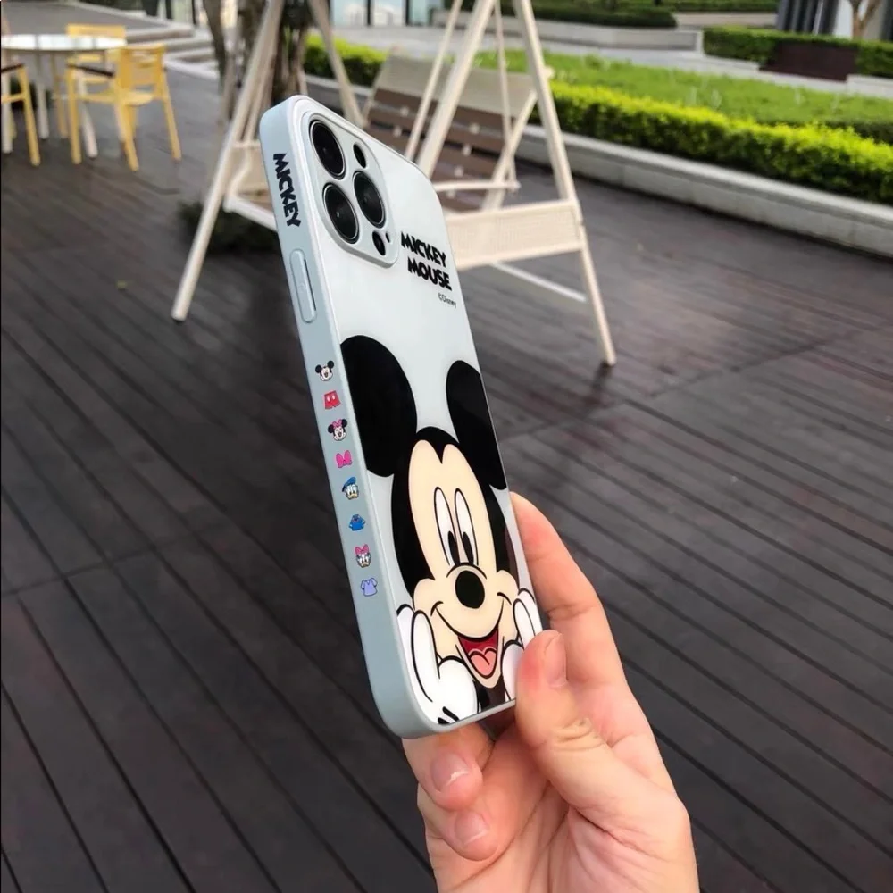 Mickey Mouse Liquid Glass Case in Blue Color for iPhone 13 Pro Max